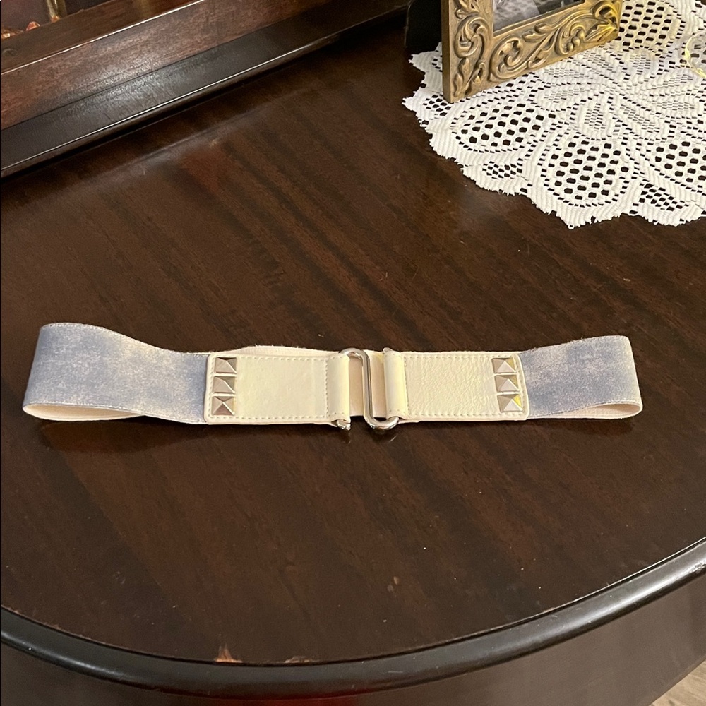 Elegant Beige and Silver Women's Belt